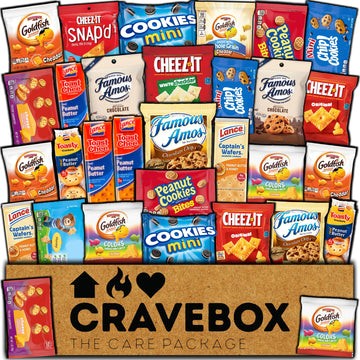 CRAVEBOX Cookies and Crackers Snack Box Variety - Perfect for Fathers Day and College Back to School