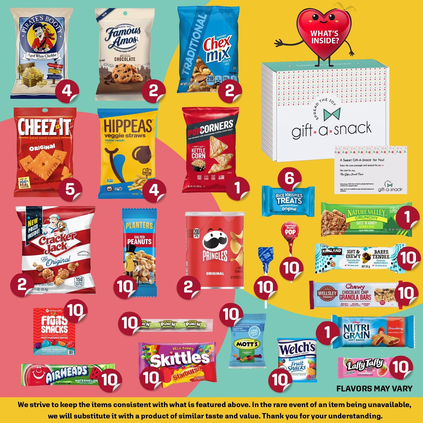 Gift A Snack - Halloween Trick Or Treats Snack Box Care Package Variety Pack + Greeting Card (150 Count) Birthday Sweet Treats G