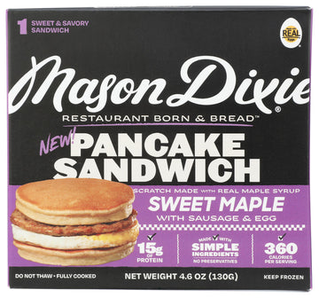 Mason Dixie Biscuit Co Sweet Maple Pancake Sandwich With Sausage & Egg, 4.6 Oz