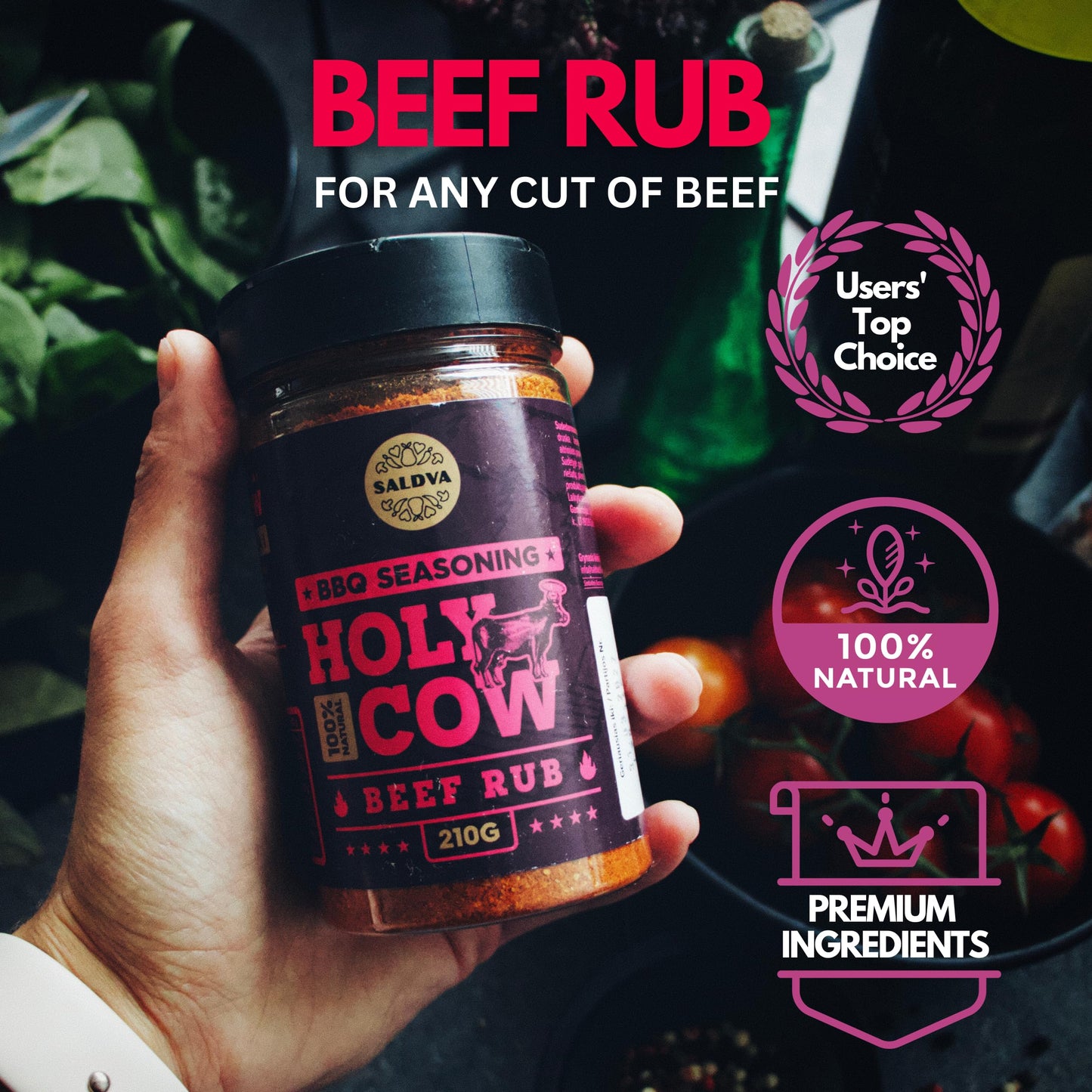Classic S Of Enhanced Bbq Seasonings - Holy Cow, Adam’S Rib, Angel’S Wings, Smoky Pig, Ultimate Rub & Veggie War Bbq Rubs | Pack Of 6 | 100% Natural | Great Foodie Gift