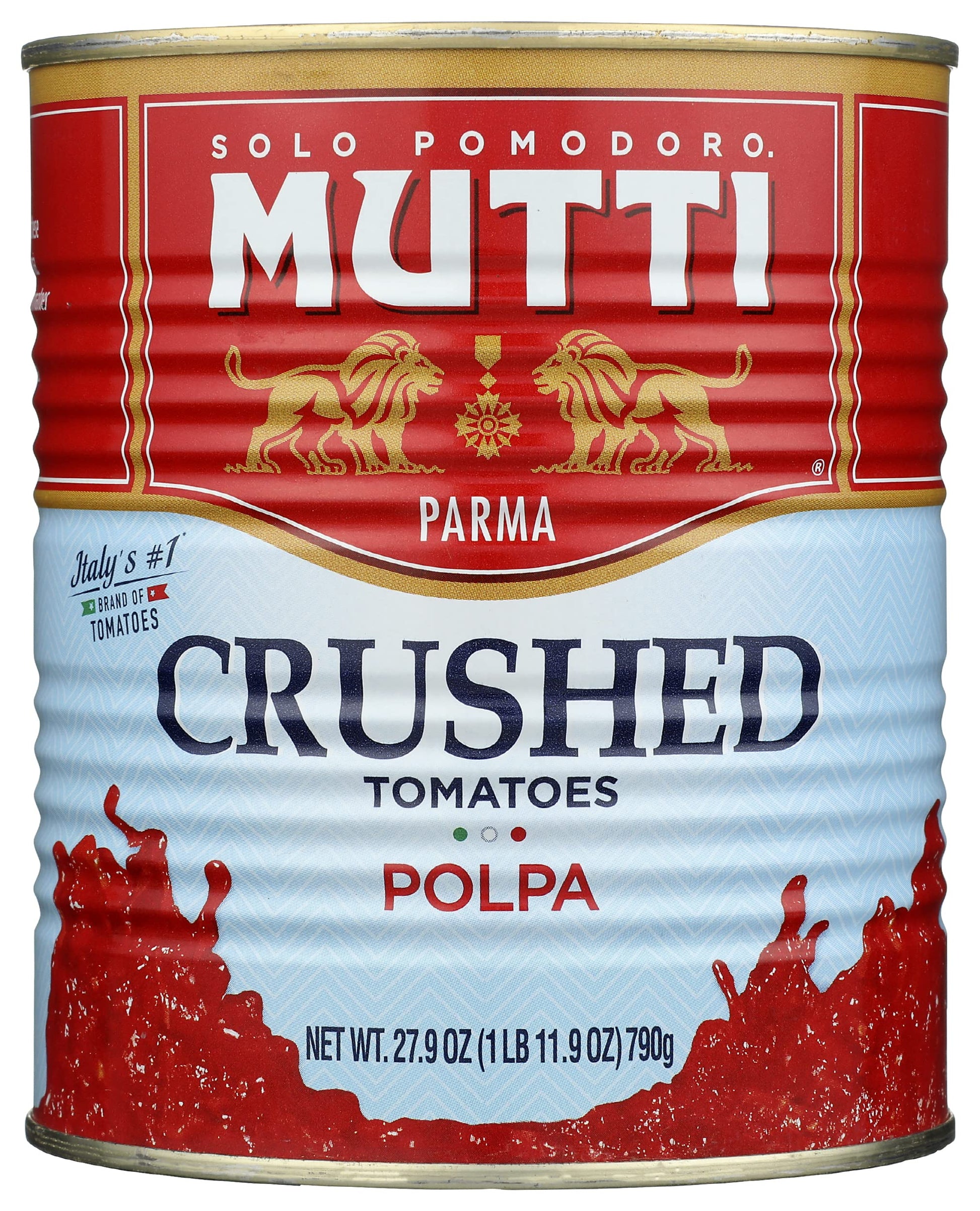 Mutti Finely Crushed Tomatoes, No Additives or Preservatives, Vegan, Gluten Free & Non-GMO, 28 Oz (Pack of 6)