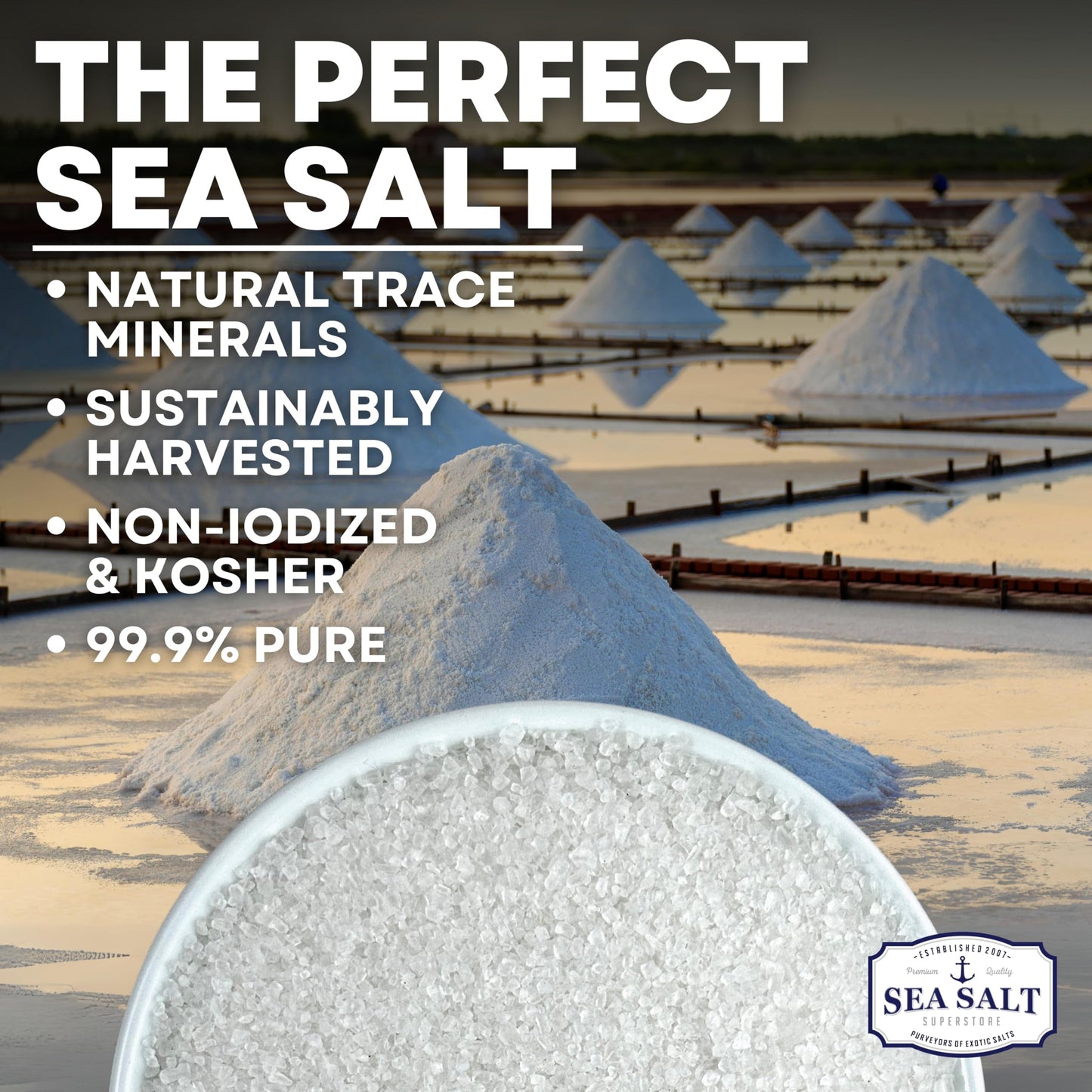 Coarse Sea Salt for Grinder Refill, Coarse Grain Kosher, Non-Iodized Unrefined Baja Salt for Cooking, Mineral-Rich, 30 oz Bag