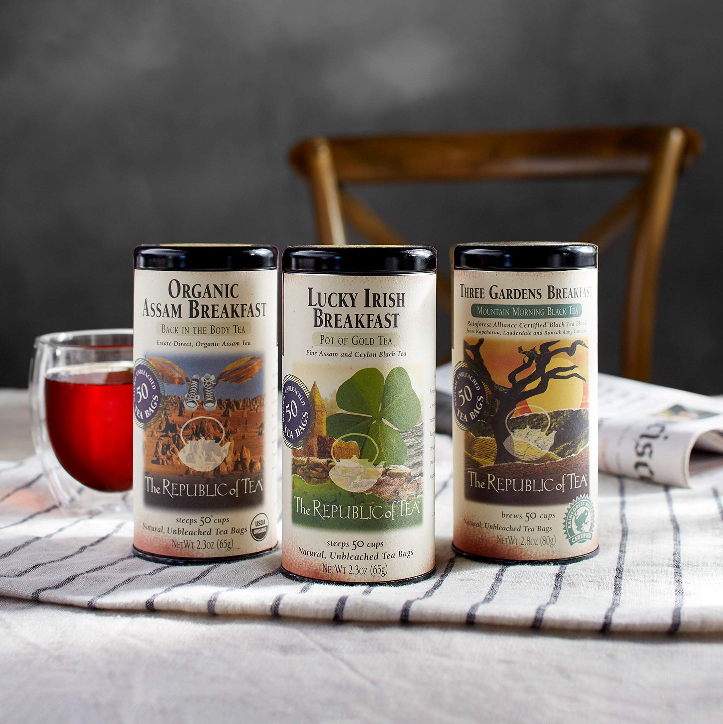 The Republic of Tea Organic Assam Breakfast Black Tea - 50 Tea Bags, Tin