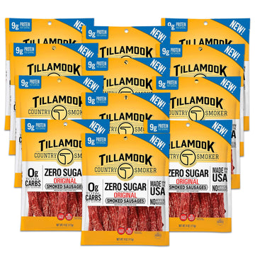 Tillamook Country Smoker Smoked Sausages  Original  Zero Sugar  Gluten Free  4 Ounce (Pack of 12)