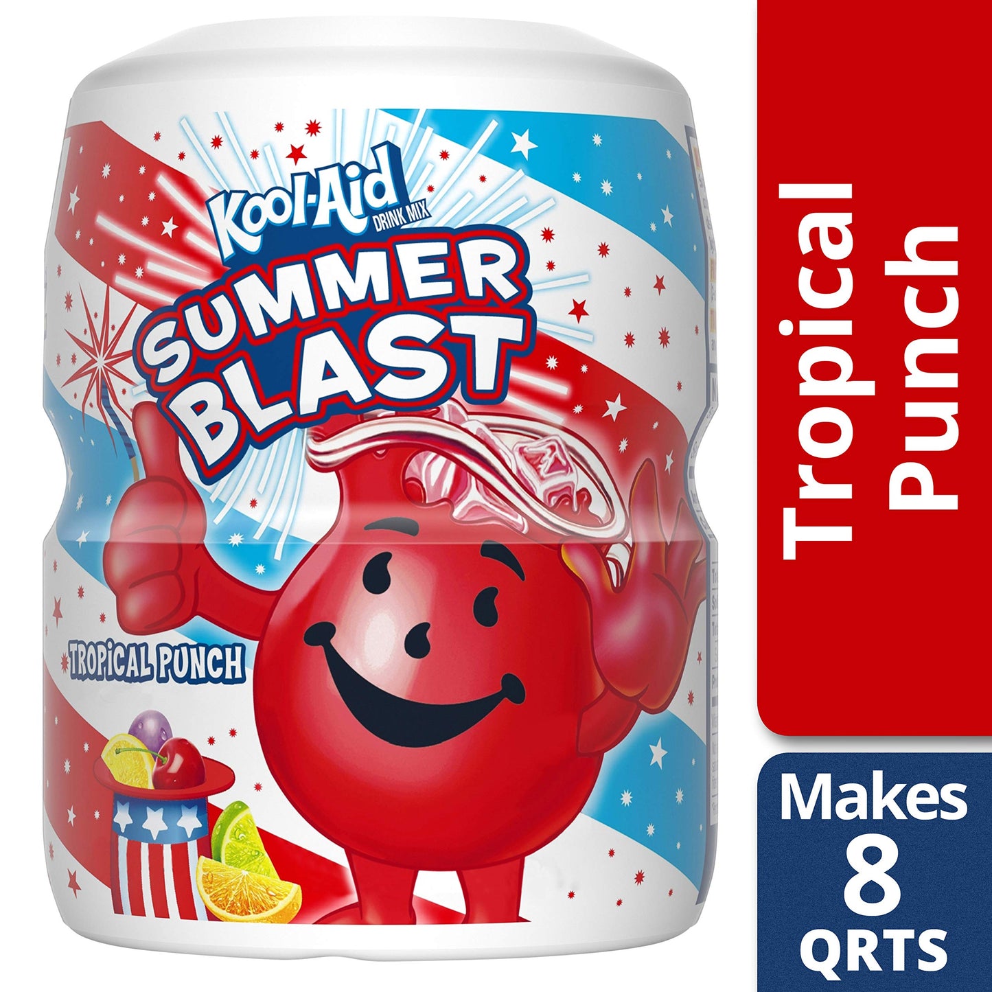 Kool-Aid Tropical Punch Powdered Drink Mix, 19 oz Canister, Sugar Sweetened, Pack of 1