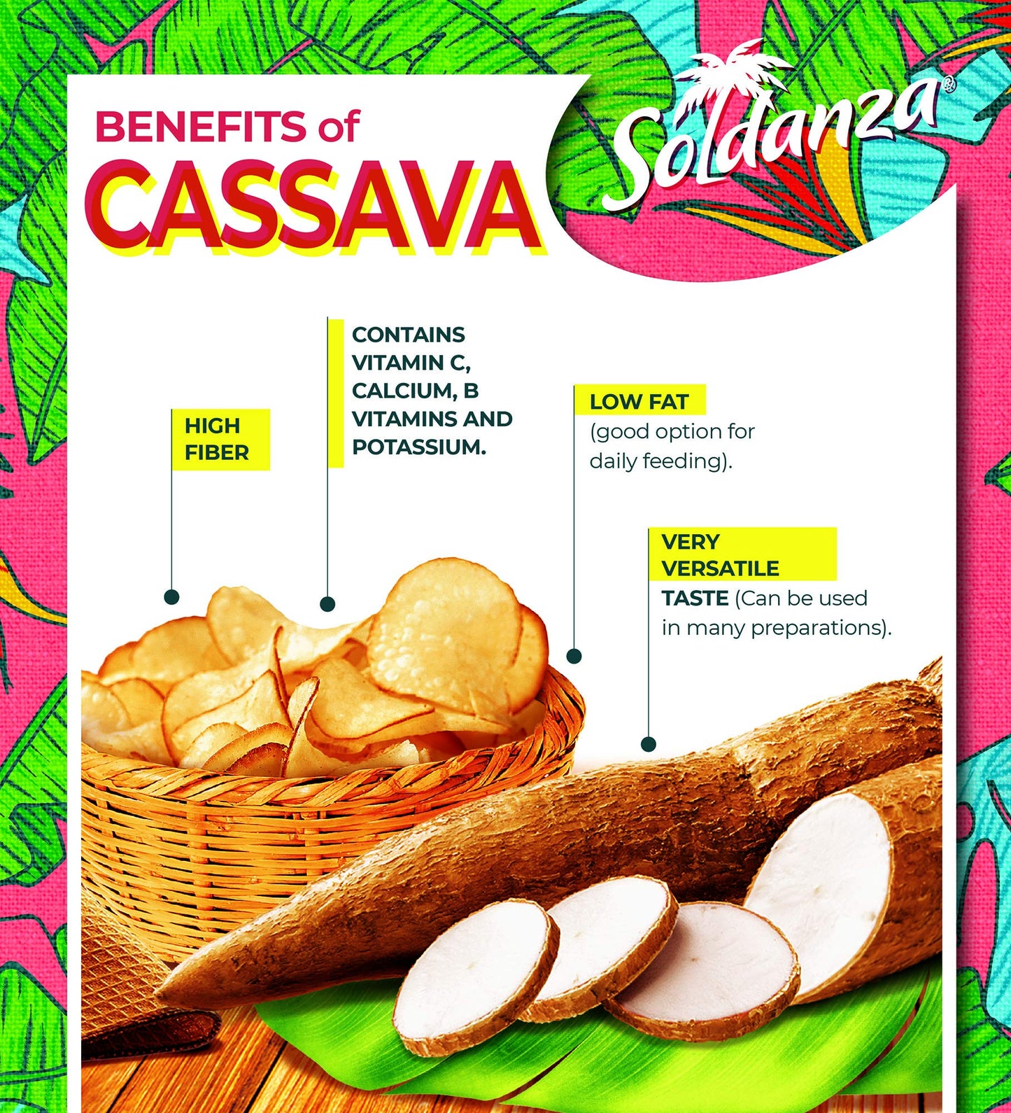 Soldanza Yuca/Cassava Chips, 1.59 Oz (Pack Of 24)