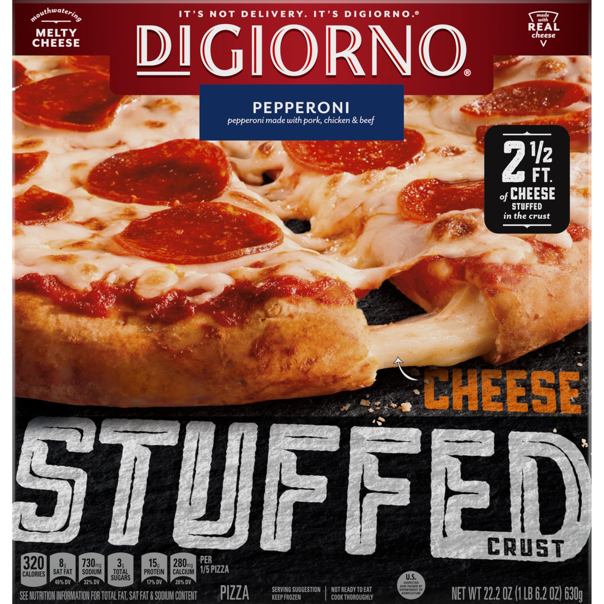 Digiorno Frozen Pizza - Frozen Pepperoni Pizza - Stuffed Crust Pizza 1.388 lb.