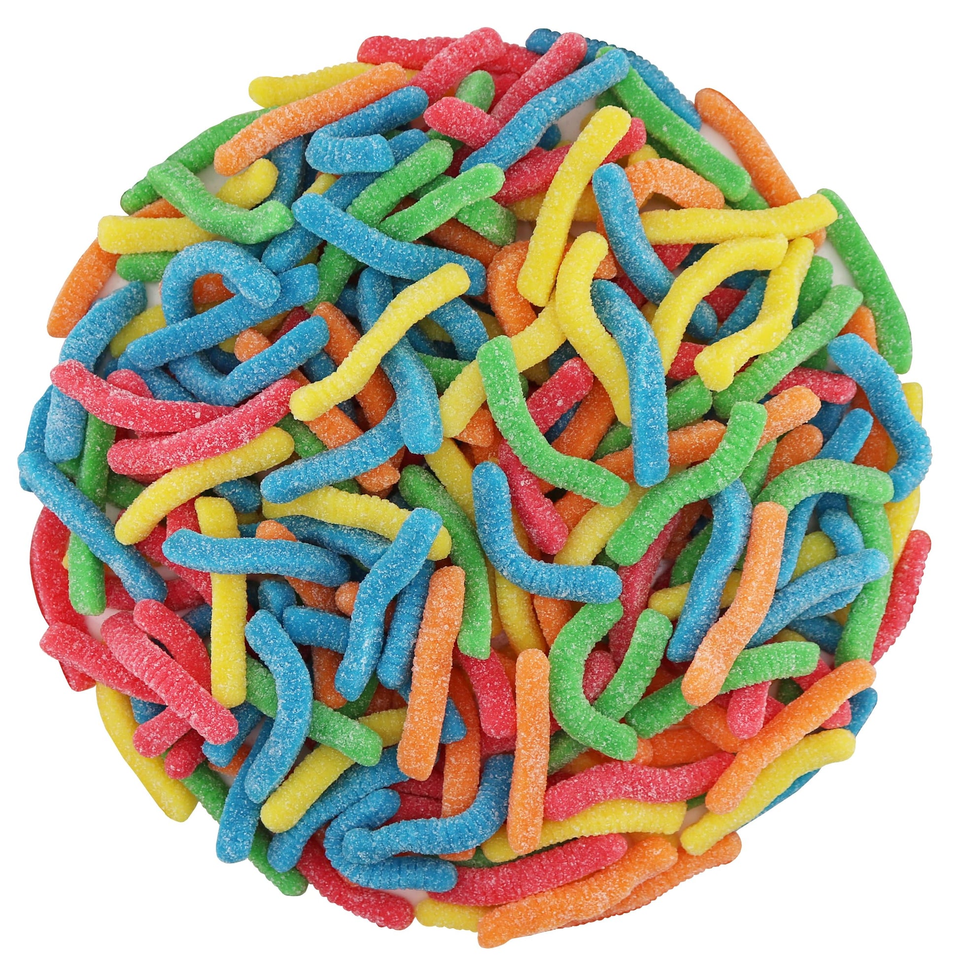 FirstChoiceCandy Sweet & Sour Gummy Worms, Multi Flavors and Solid Colors (1 Pound, Sour Mix Fruit)