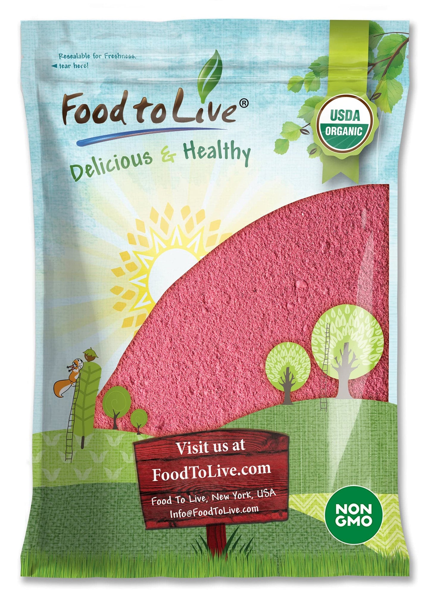 Food to Live Organic Cranberry Powder, 8 Pounds - Non-GMO, Unsulfured, Raw, Dried Fruit, Vegan, Bulk, Great for Juices, Smoothie