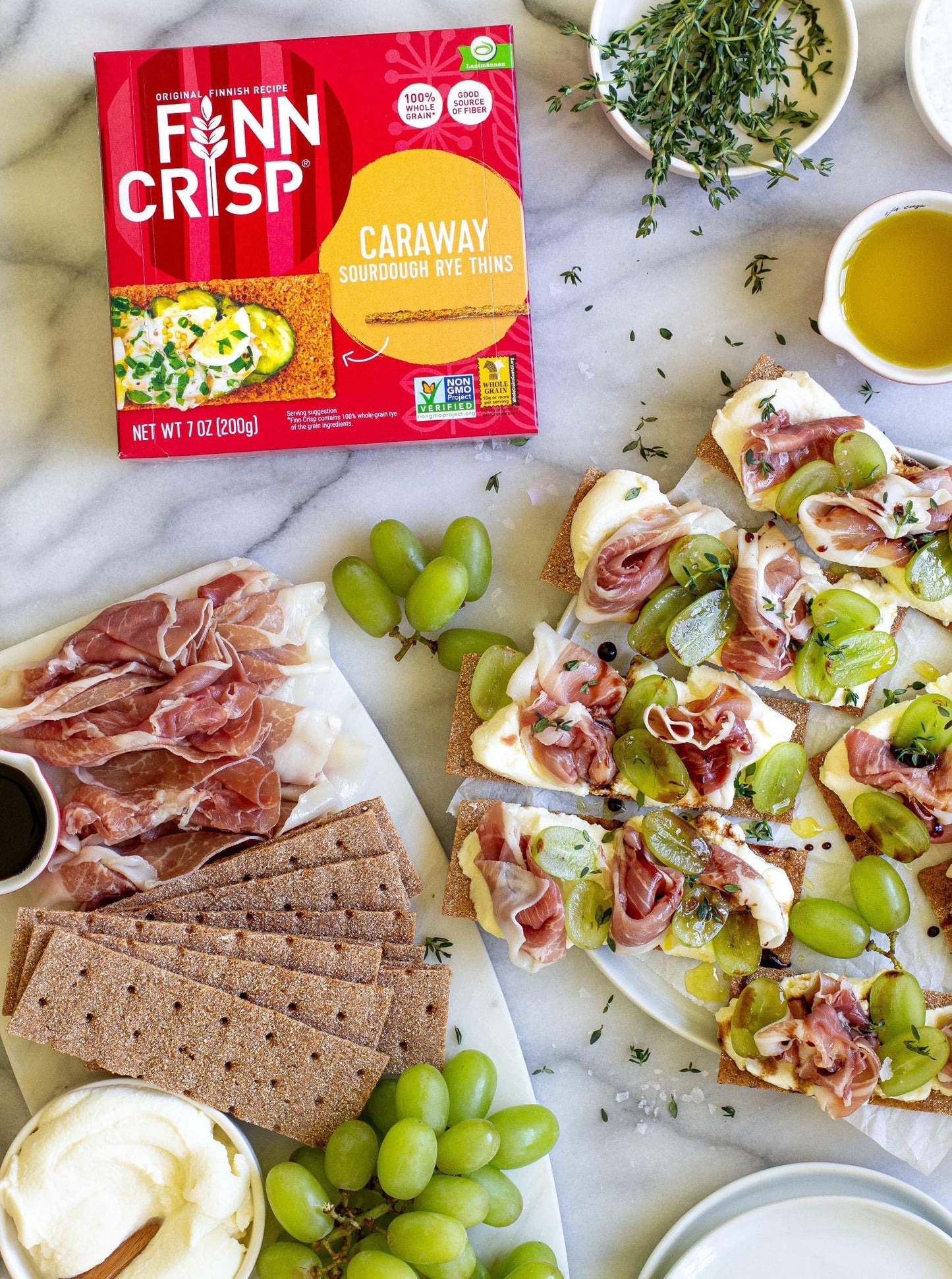 Finn Crisp Caraway Sourdough Rye Thins, Caraway Crispbread, 7 Ounce Boxes (Pack of 9)