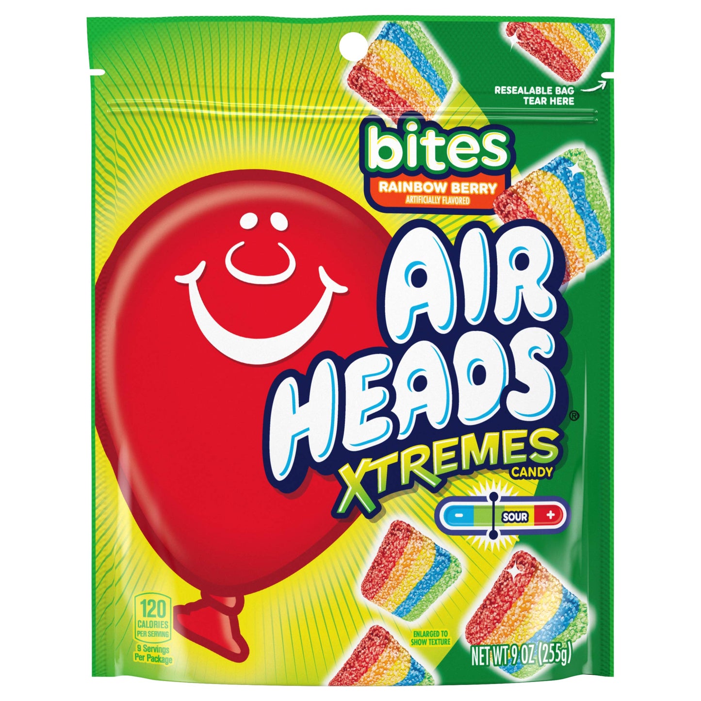 Airheads Xtremes Bites, Halloween Trick or Treat Sweetly Sour Candy, Rainbow Berry, Individually Wrapped Bulk Candy for Adults &