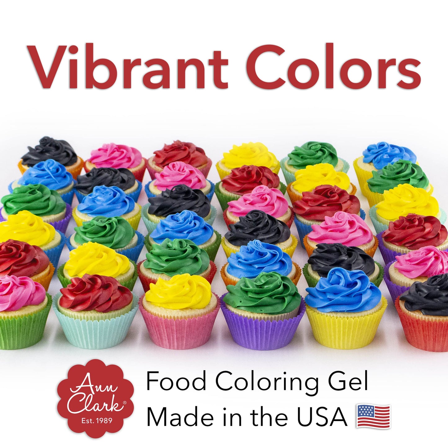 Ann Clark Gel Food Coloring & Easter Egg Dye Made In Usa .7 Oz, 6 Colors