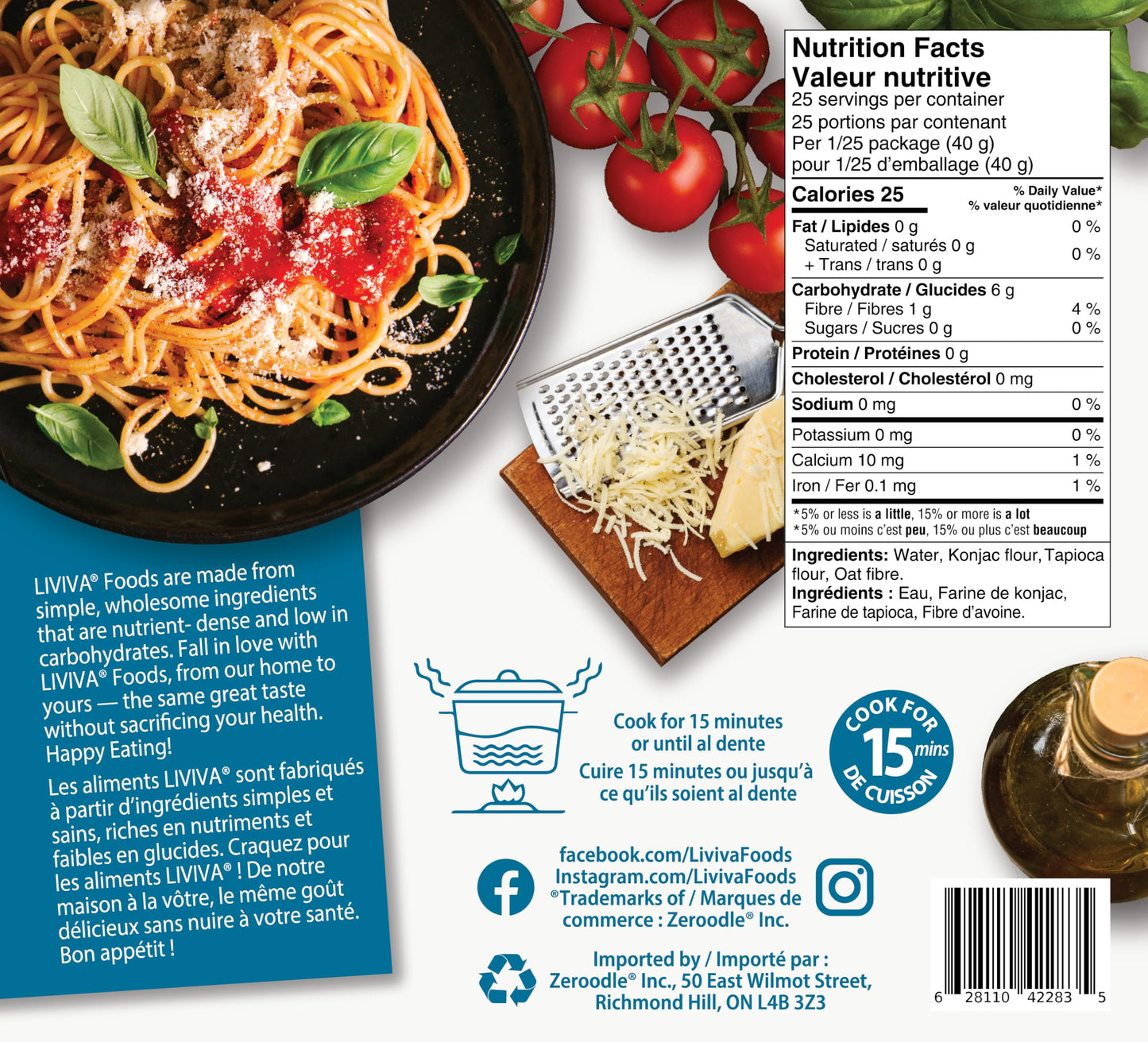 Liviva Dried Shirataki Spaghetti 1 Kg Pack - Low Calories - 25 Calories, 0G Of Fat And 0G Of Sugar