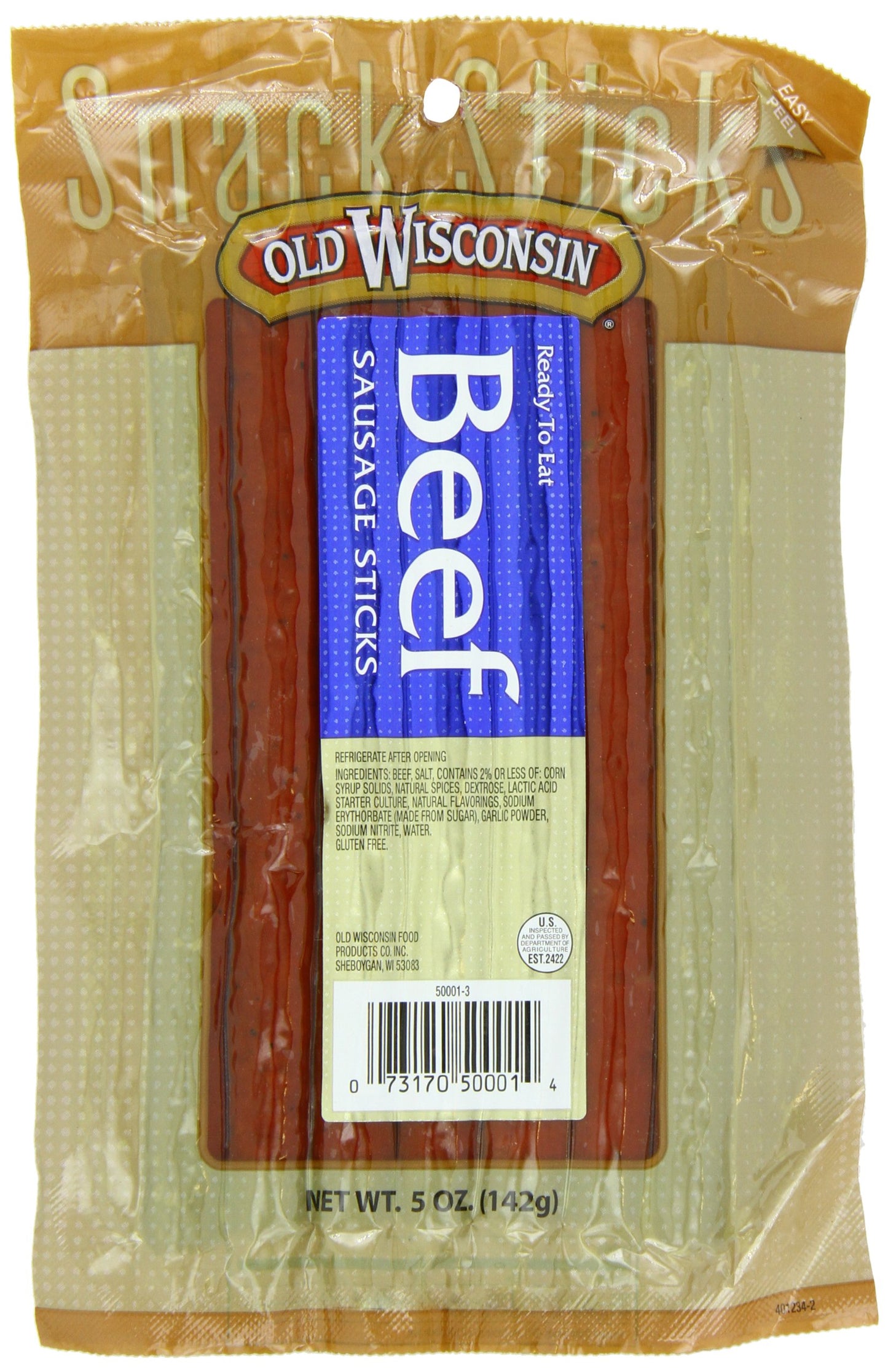 Old Wisconsin Beef Deli Sticks, 5 Ounce Package, Model 47018