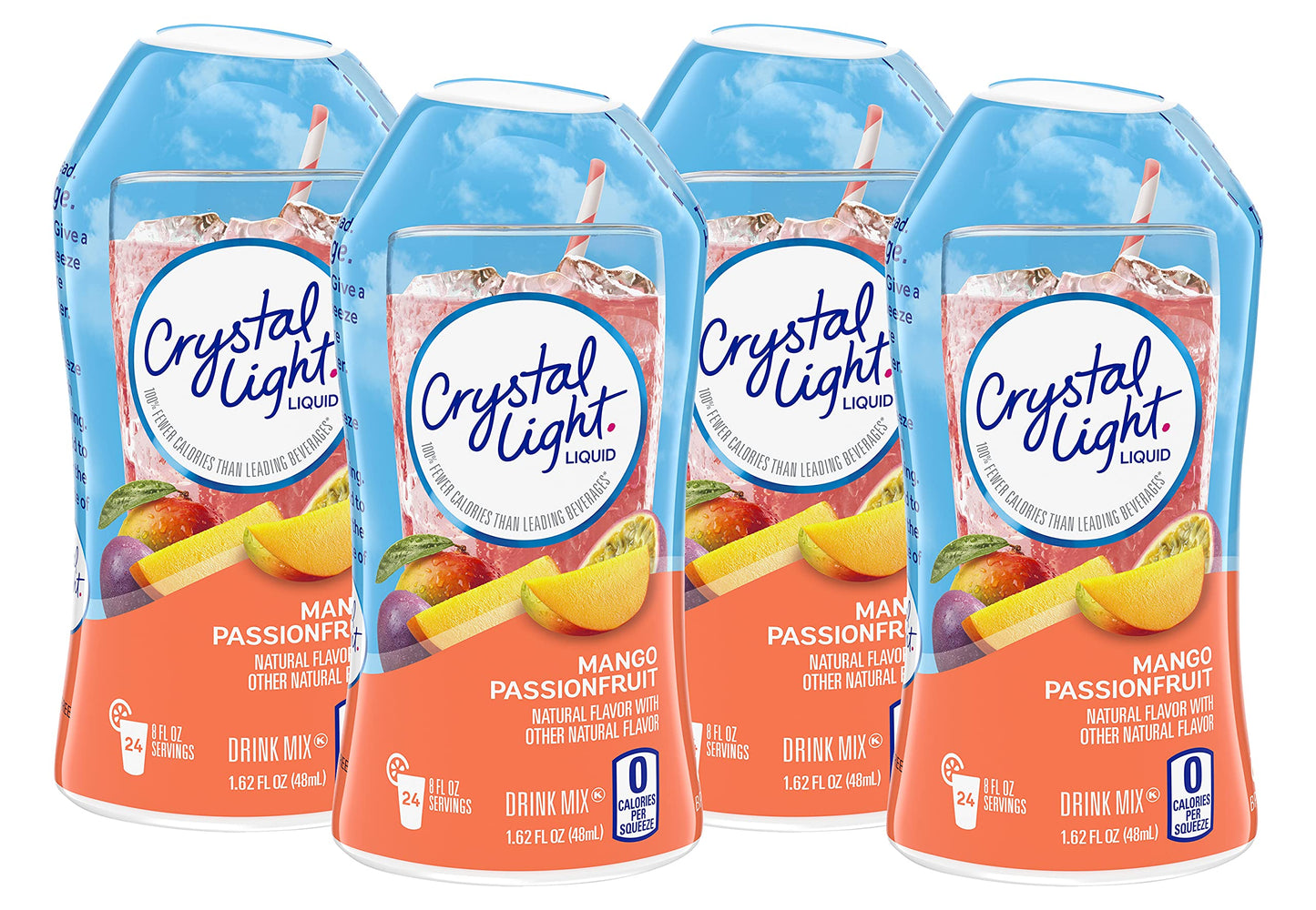 Crystal Light Mango Passionfruit Liquid Drink Mix  Caffeine Free  1.62 fl oz. (Pack of 4)