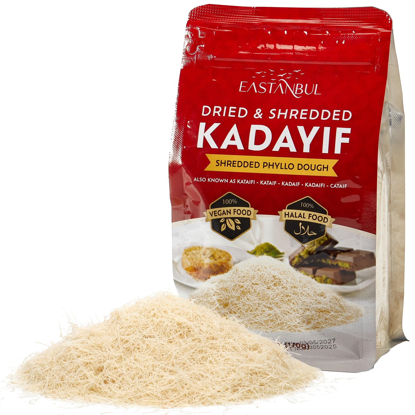 Eastanbul Dried & Chopped Kataifi Shredded Fillo Dough, 6oz (170g) - Ideal for Kunafa and Knafeh Recipes