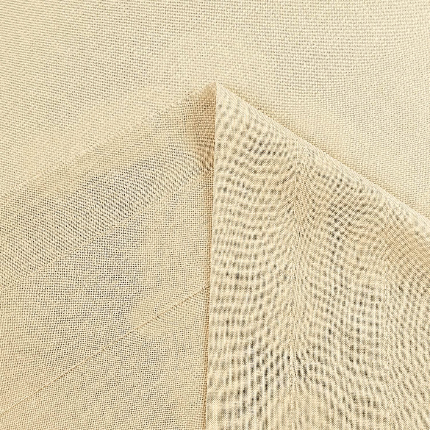 Dwcn Beige Sheer Curtains Semi Transparent Voile Rod Pocket Curtains For Bedroom And Living Room, 52 X 63 Inches Long, Set Of 2