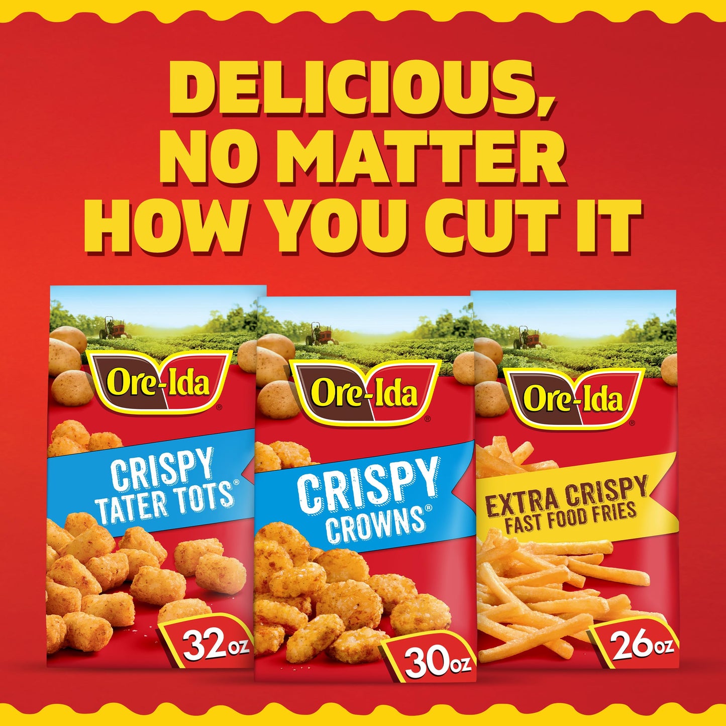 Ore-Ida Crispy Crowns Seasoned Shredded Potatoes, 30 oz Bag