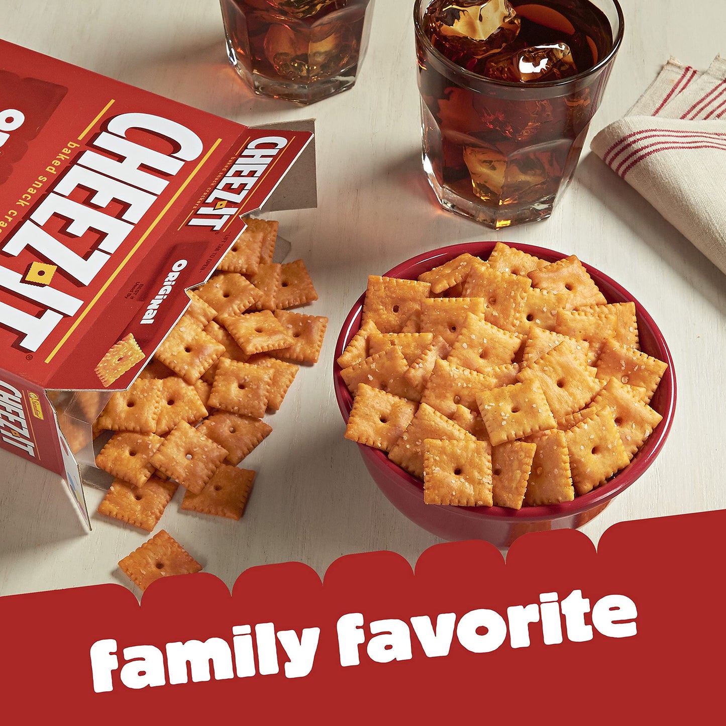 Cheez-It Cheese Crackers, Baked Snack Crackers, Bulk Pantry Staples, Original & White Cheddar Variety Pack 42oz Case (2 Boxes)