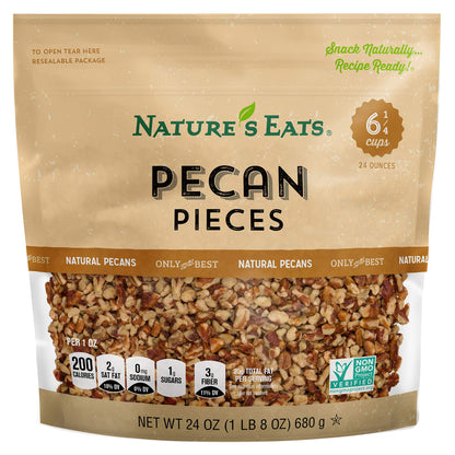 Natures Eats Pecan Pieces, Natural, 24 Ounce