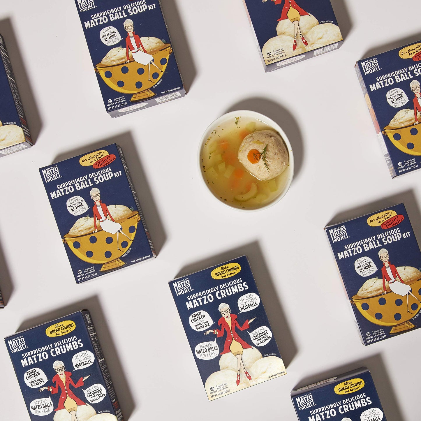 The Matzo Project Matzo Ball Soup Mix Kit, Natural Vegetarian Matzo Ball Mix, No MSG, Nut Free, 4.5oz Boxes, Kosher but NOT Kosh