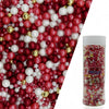 Edible Red Series & Gold & White Sugar Pearls Sprinkles Candy Mix Size Pearls Cake Decorations Cupcake Toppers Decorating Perfec
