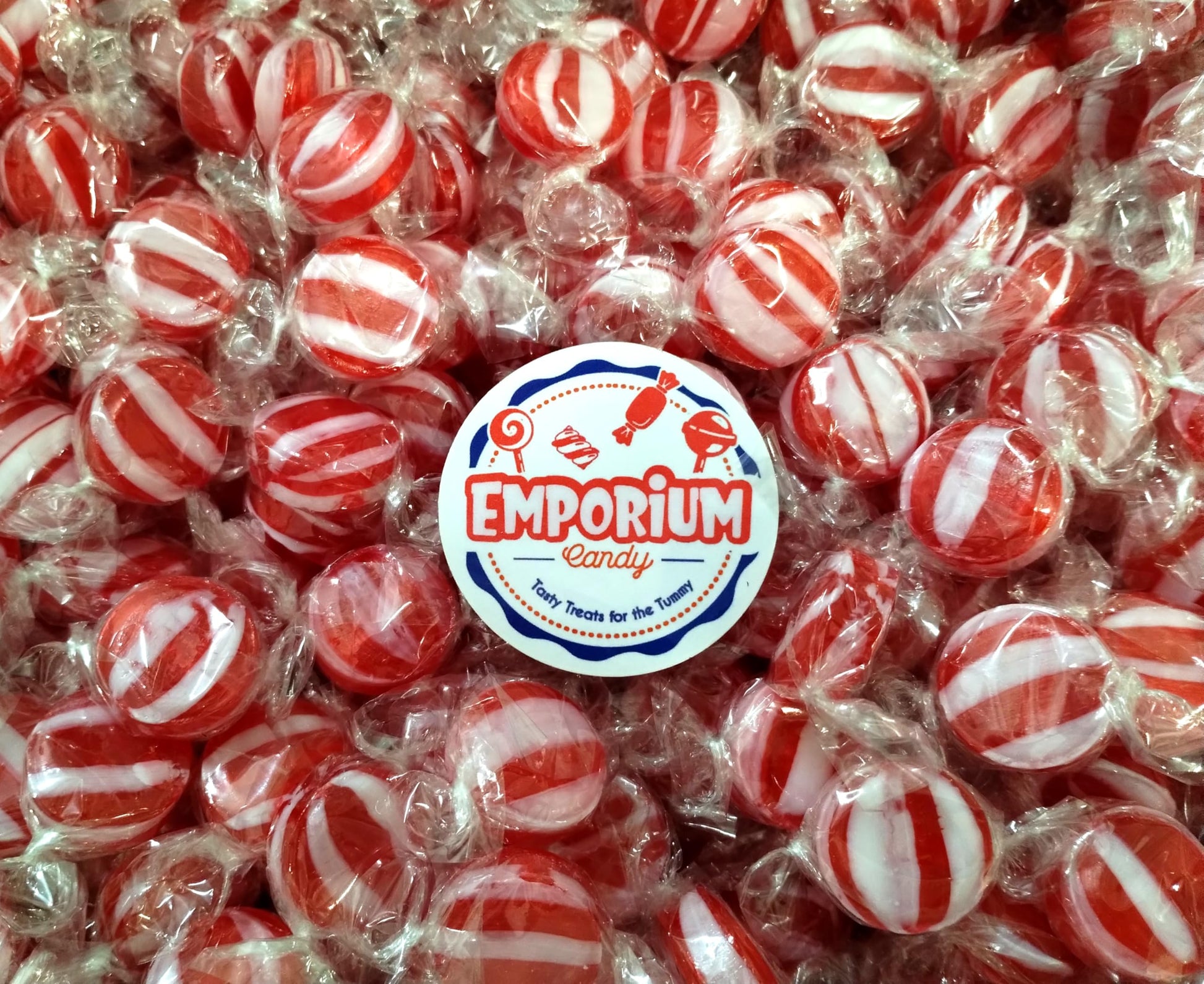 Striped Cinnamon Discs - 4 lbs of Fresh Delicious Individually Wrapped Red and White Hard Candy Buttons