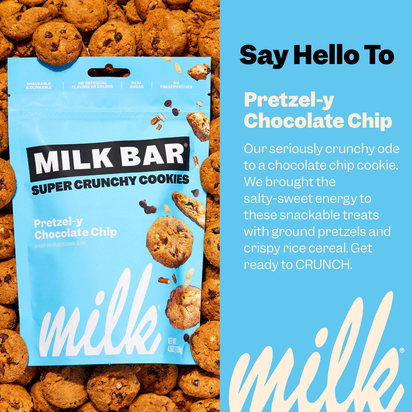 Milk Bar Super Crunchy Cookies - Cinnamon Toast, Pretzel-Y Chocolate Chip, And Brown Butter Chocolate Chip | Crunchy Bite-Sized Cookies With No Artificial Flavors Or Preservatives | Pack Of 3, 4.5Oz Bags