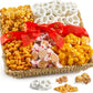 KREMERY Creamy Chocolate Cravings - Fathers Day, Chocolate Covered Pretzels & Caramel Popcorn Gift Basket, in Seagrass Tray + Ri