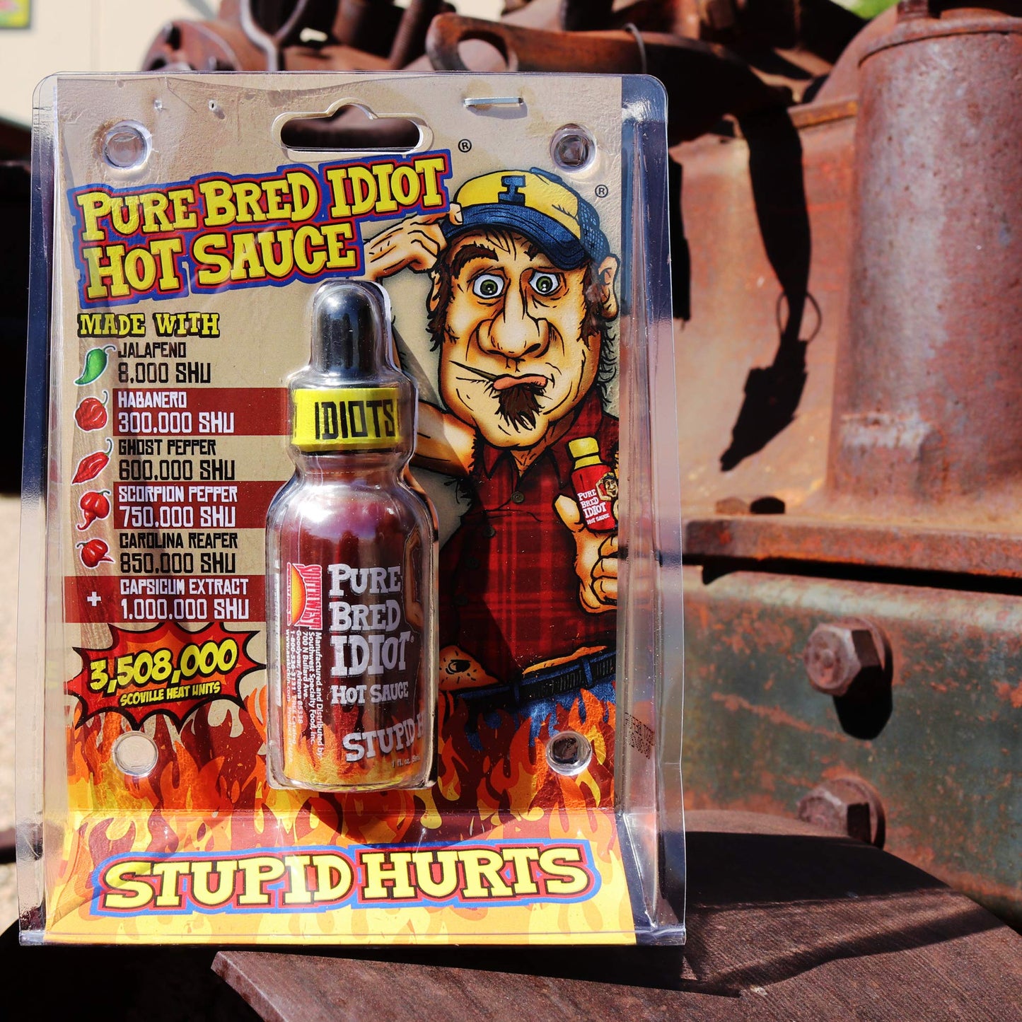 ASS KICKIN' Premium Gourmet Idiot Hot Sauce - Ultimate Hottest Gift - 1 Fl Oz (Pack of 1) - PureBred Idiot