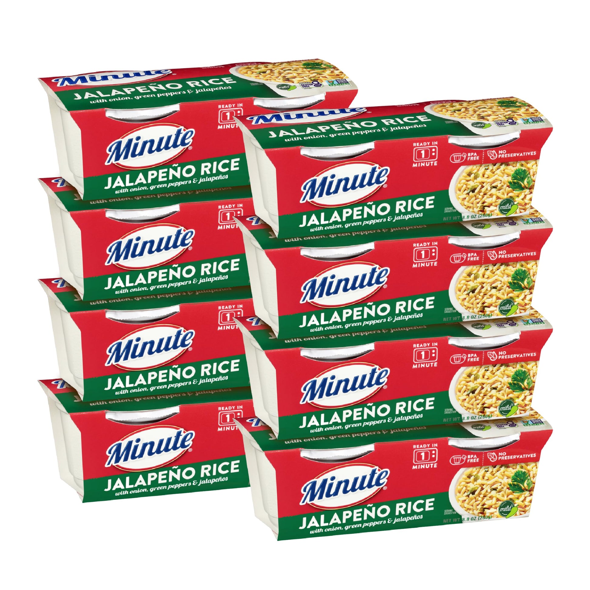 Minute Ready-to-Serve Jalapeo Rice, Microwavable Rice Cups, 8.8-Ounce Cups (Pack of 8)
