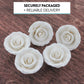 Global Sugar Art Premium Rose Edible Sugar Cake Flowers, White Medium Unwired, 25 Count By Chef Alan Tetreault