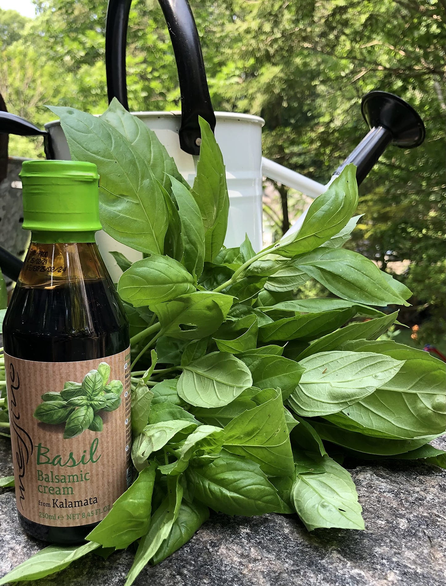 Messino Basil Balsamic Vinegar Glaze, 250 ml, Imported from Greece, 8.45 Fl Oz