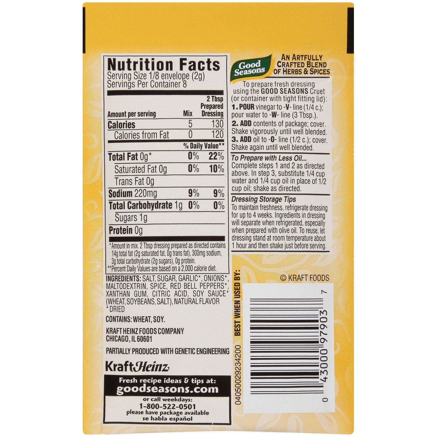 Good Seasons Zesty Italian Dressing & Recipe Seasoning Mix (24 Ct Pack, 0.6 Oz Packets)