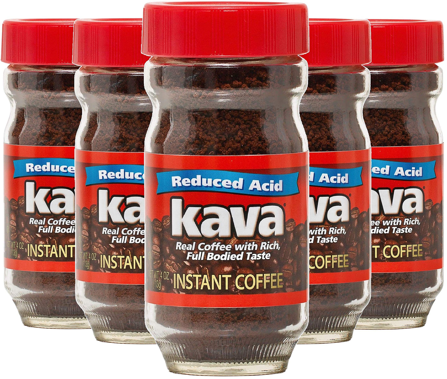 Kava Instant Coffee, Reduced Acid, 4 Oz Jars, Pack of 6