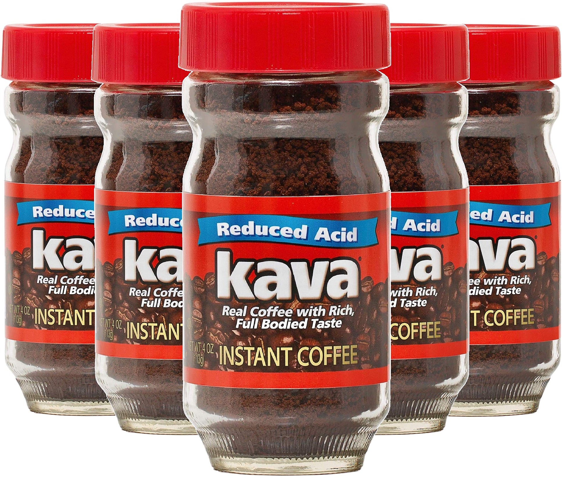 Kava Instant Coffee, Reduced Acid, 4 Oz Jars, Pack of 6