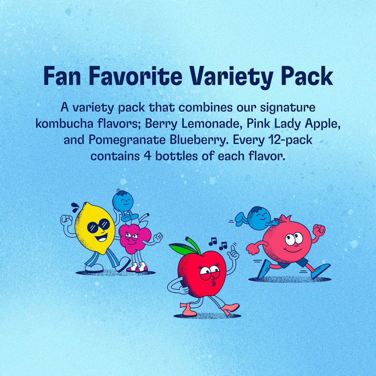Health-Ade Fan Favorite Variety Pack Kombucha Tea, Organic Drink With Living Probiotics, Detoxifying Acids, Supports Gut Health,
