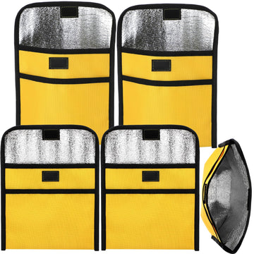 Ferrochef 4 Pack Insulated Bag for Backpackers Reusable Durable Small Insulated Pouch for Freeze Dried Backpacking Meals Flat, L