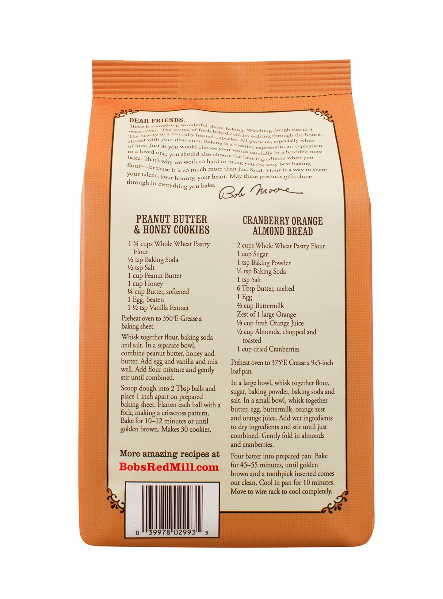 Bob's Red Mill, Organic Pastry Flour, Whole Wheat, 5 lb
