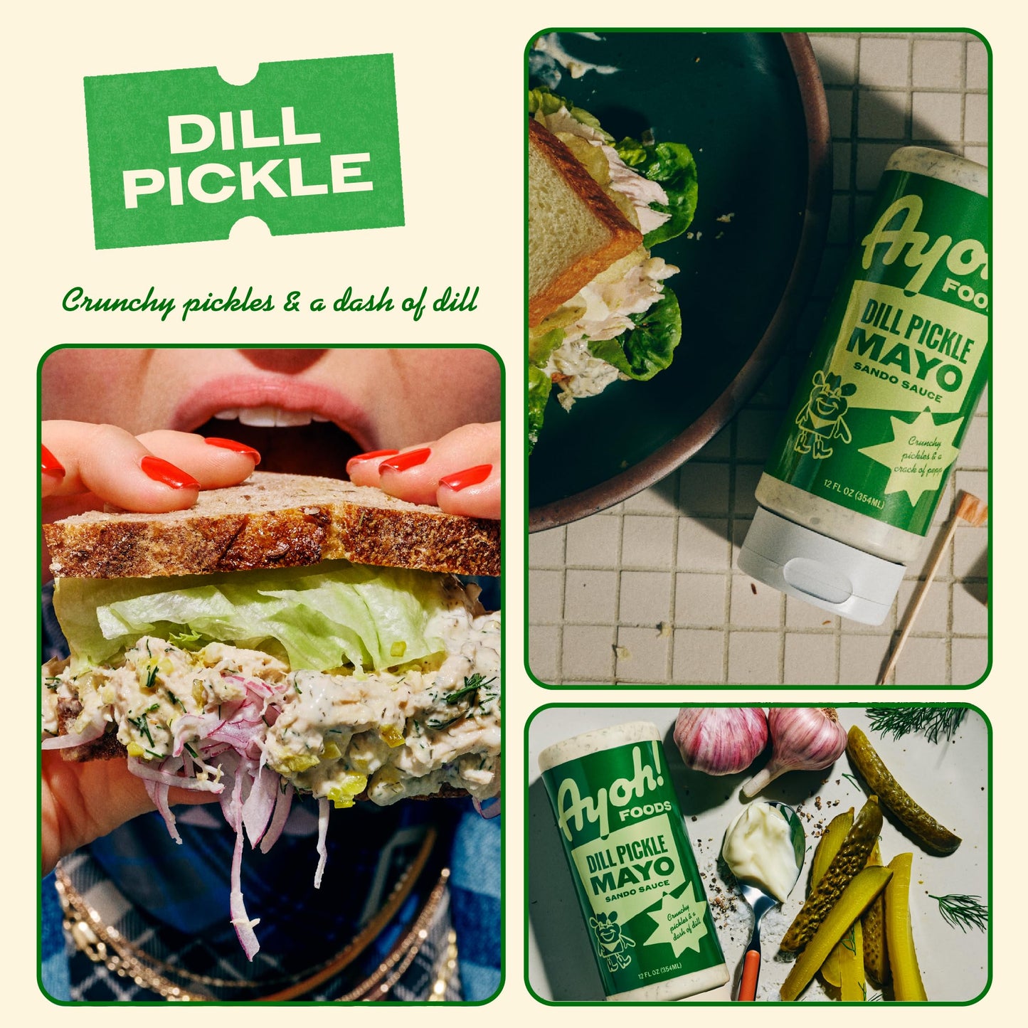 AYOH Foods Mayo Gone Wild, Dill Pickle Flavor, Easy Squeeze, 2 Pack