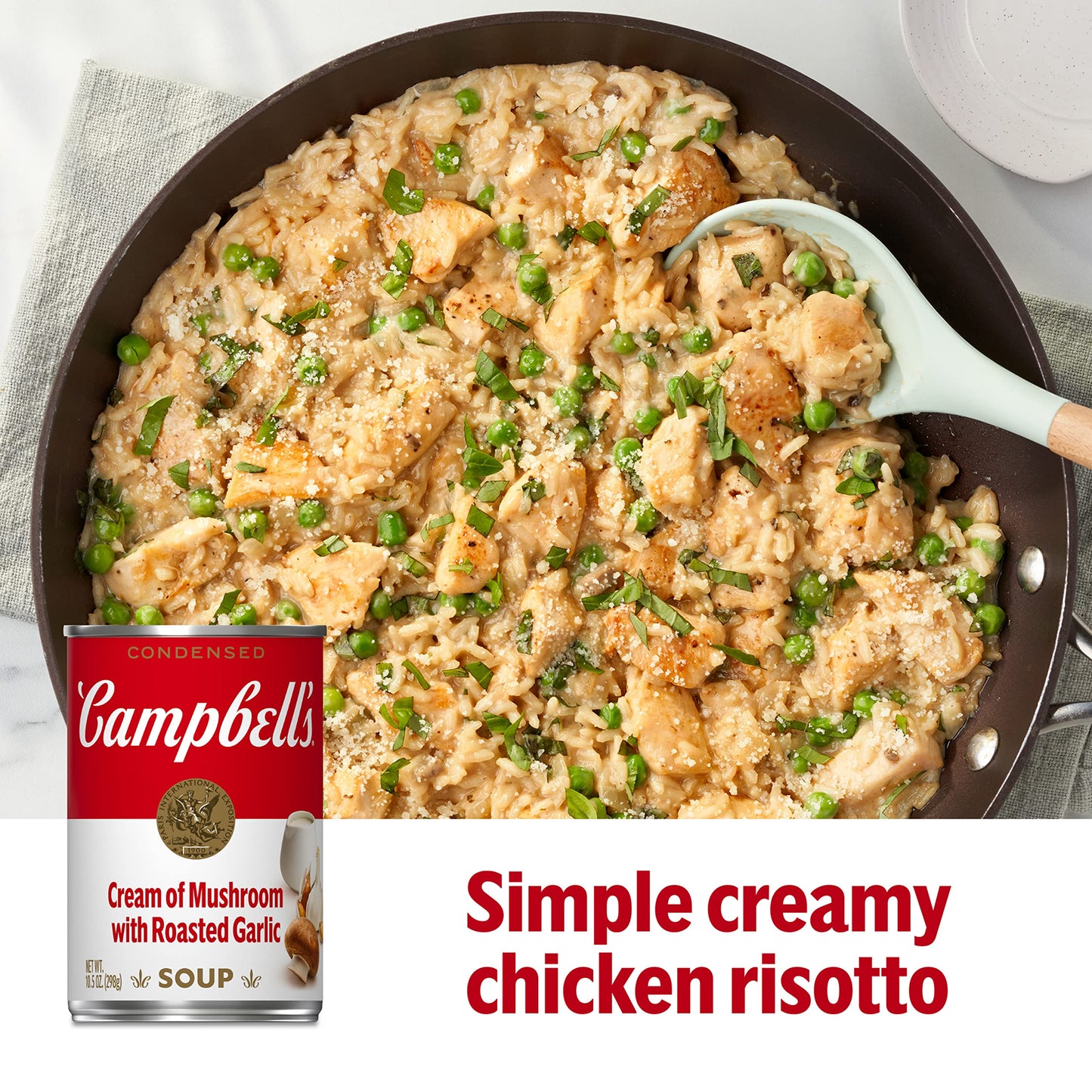 Campbell'S Condensed Cream Of Mushroom Soup With Roasted Garlic, 10.5 Oz Can (12 Pack)
