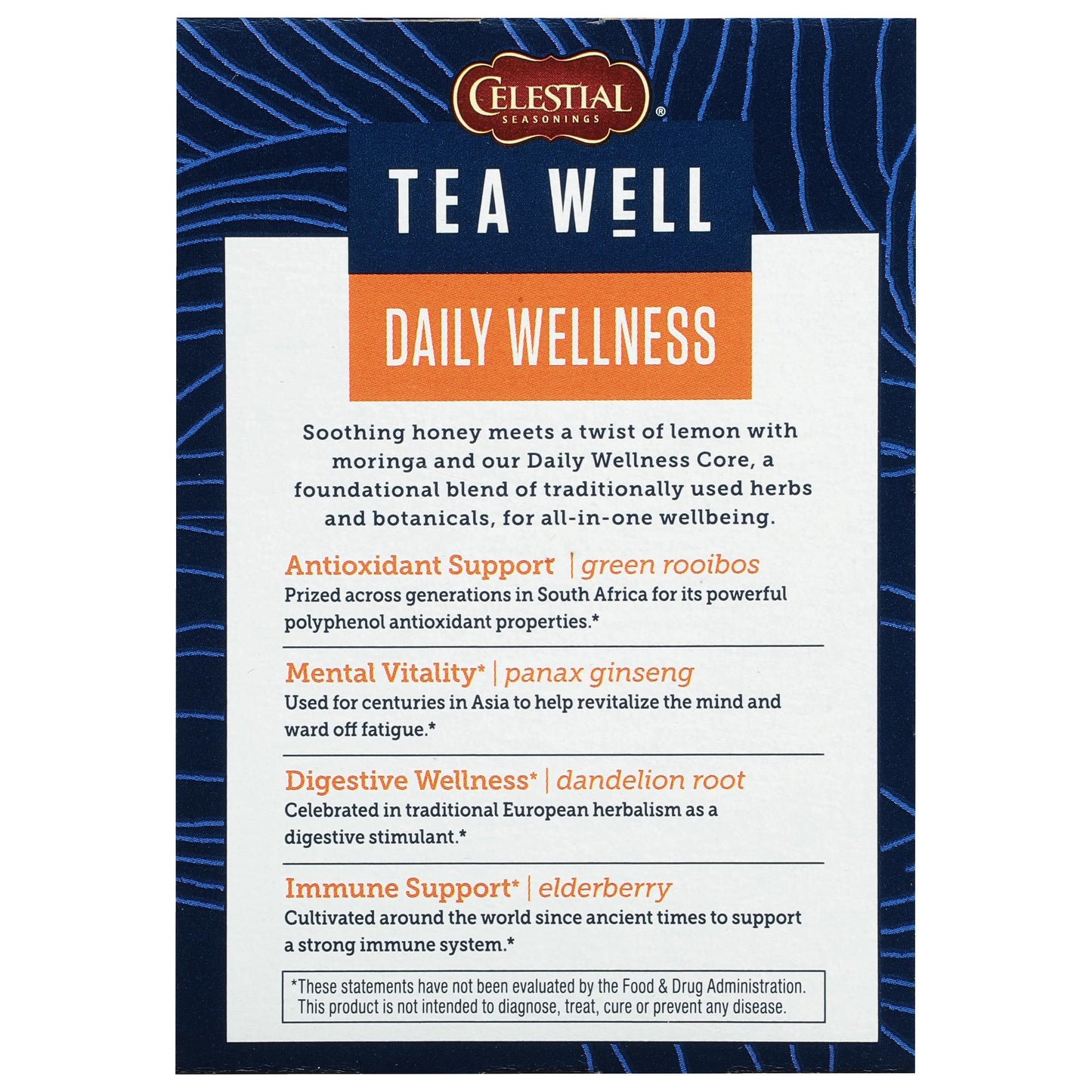 Celestial Seasonings Teawell Herbal Tea, Daily Wellness, Organic Honey Lemon, 12 Count (Packaging May Vary)