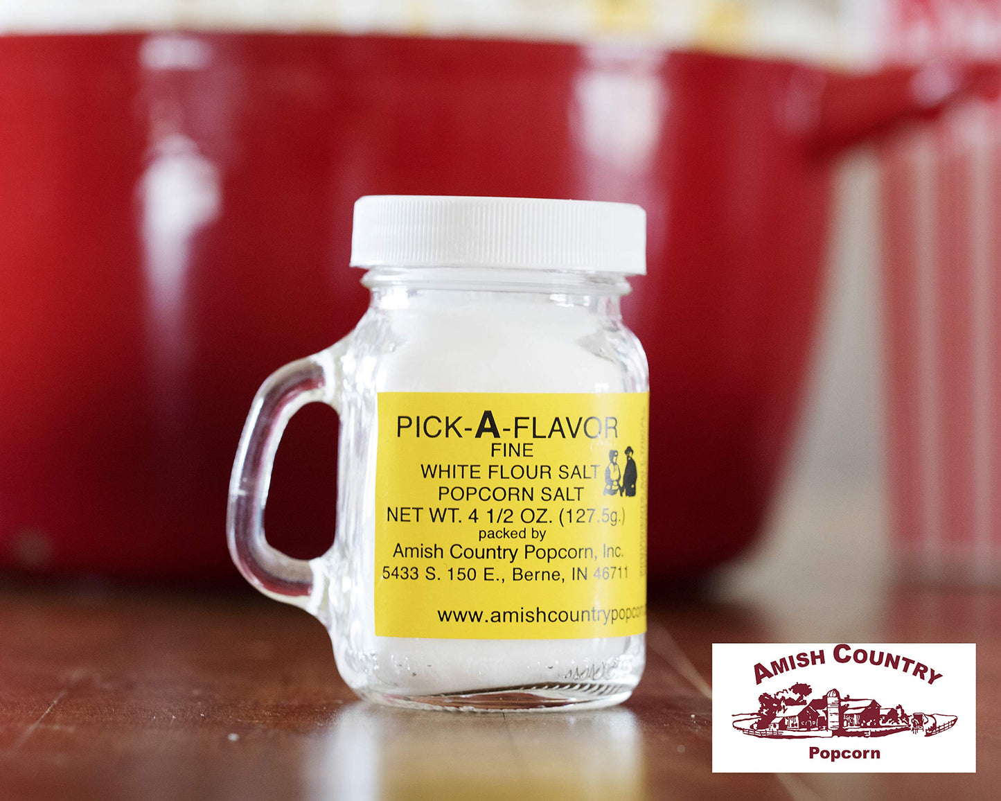 Amish Country Popcorn | Fine White Popcorn Salt - 4.5 Ounce | Old Fashioned, Non-GMO and Gluten Free (4.5 oz Jar)