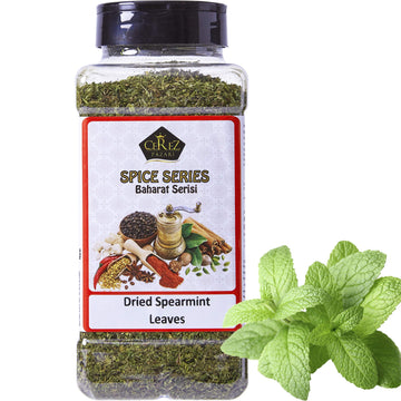 Cerez Pazari Dried Mint Leaves 5.3oz |%100 Natural, Non-irradiated, Non-GMO, Gluten Free, Raw Turkish Dried Spearmint Leaves, Cr
