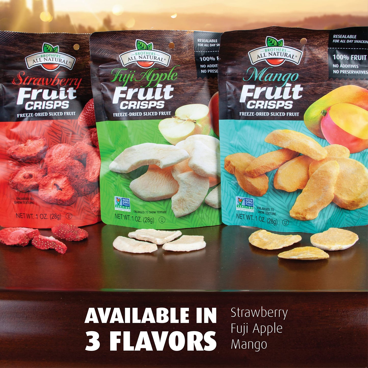 Brothers All Natural, Fuji Apple Freeze Dried Fruit Crisps, Gluten Free, Non-Gmo, Nothing Added, 1 Oz. Resealable Pouch (Pack Of