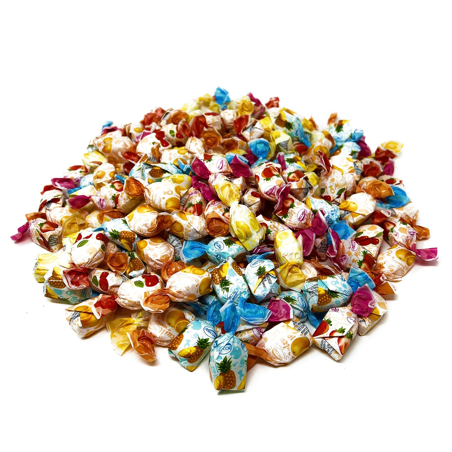 Assortit Halloween Fruit Filled Hard Candies - 3 lbs - Strawberry, Cherry, Pineapple, Orange, Lemon - Bulk Candy Assortment