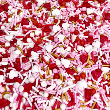 Manvscakes | Lip Service Sprinkle Mix | Valentine Sprinkles | Cookie Sprinkles | Cake Sprinkles | Pink And Red Sprinkles