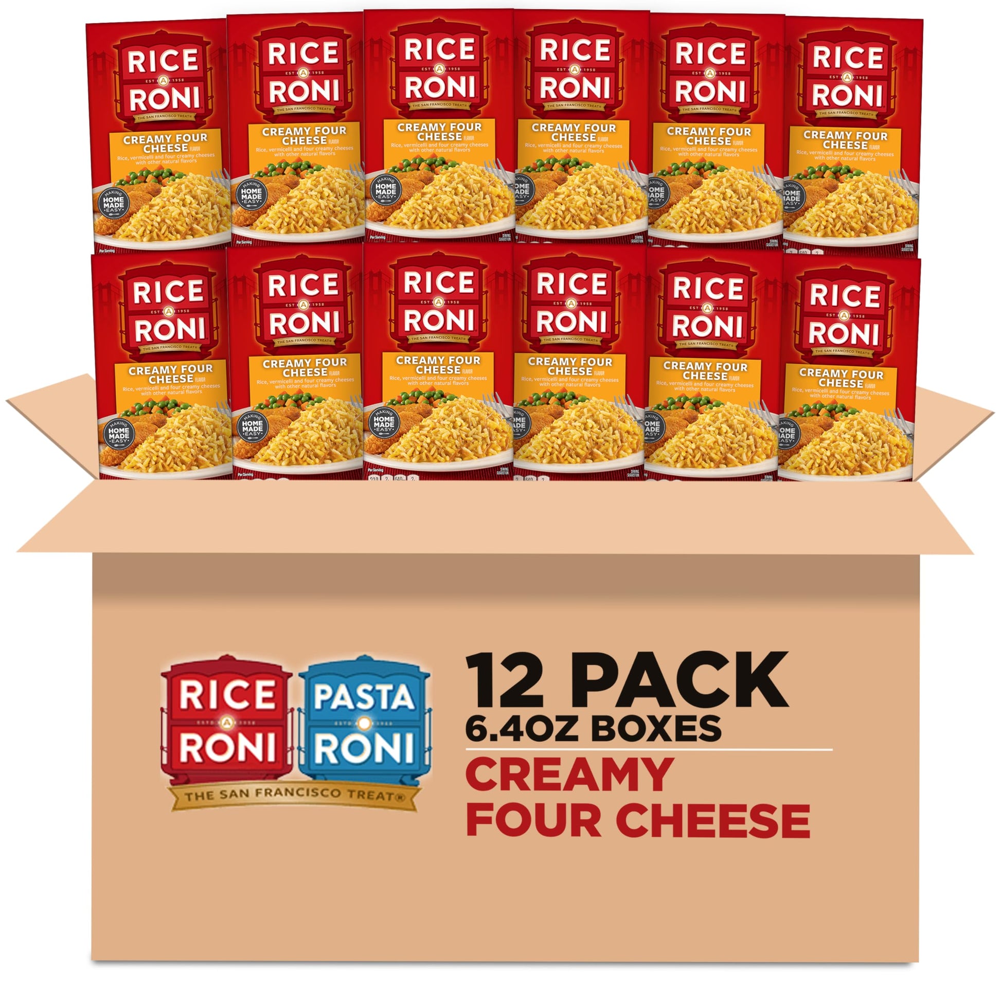 Rice-A-Roni Creamy Four Cheese -12 Pack, 6.4 Ounce (Pack Of 12)