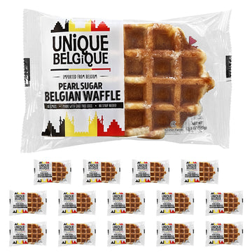 Authentic Imported Pearl Sugar Belgian Waffles (Traditional, [15X] 100G Waffles)