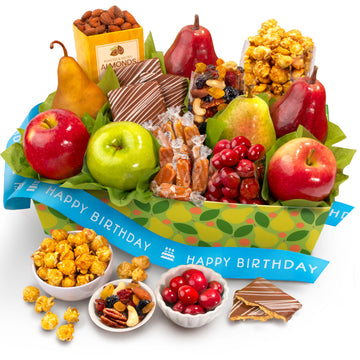 Happy Birthday Orchard Delight Fruit And Gourmet Gift Basket